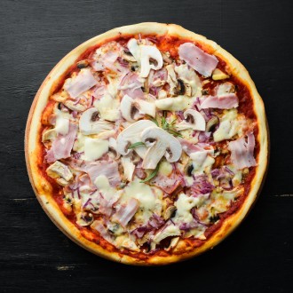 버섯베이컨 러스틱피자